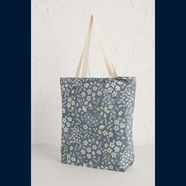 Foldaway Canvas Shopper Coast Path Floral Light Nickel 2